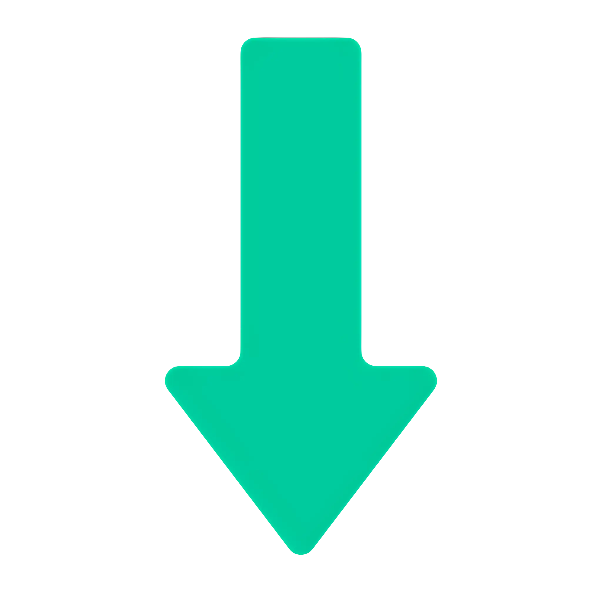 Minimalistic Green Downward Arrow Icon