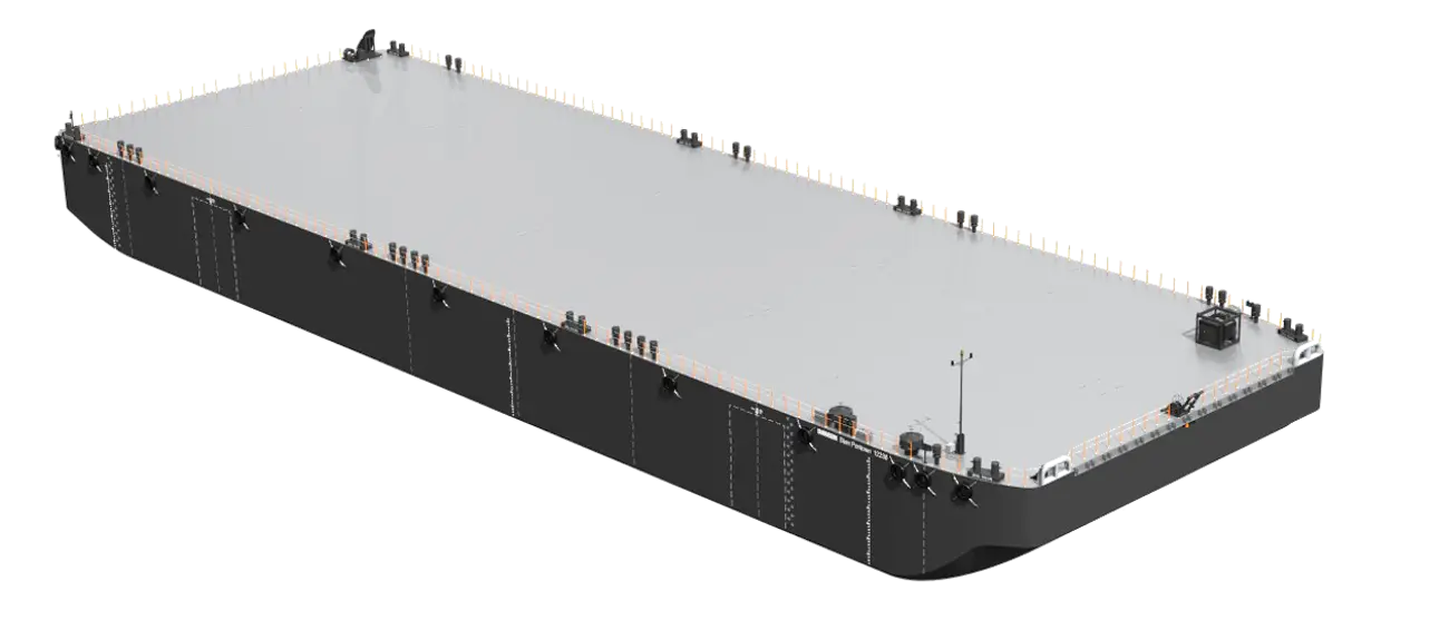 Flat Rectangular Barge for Marine Use