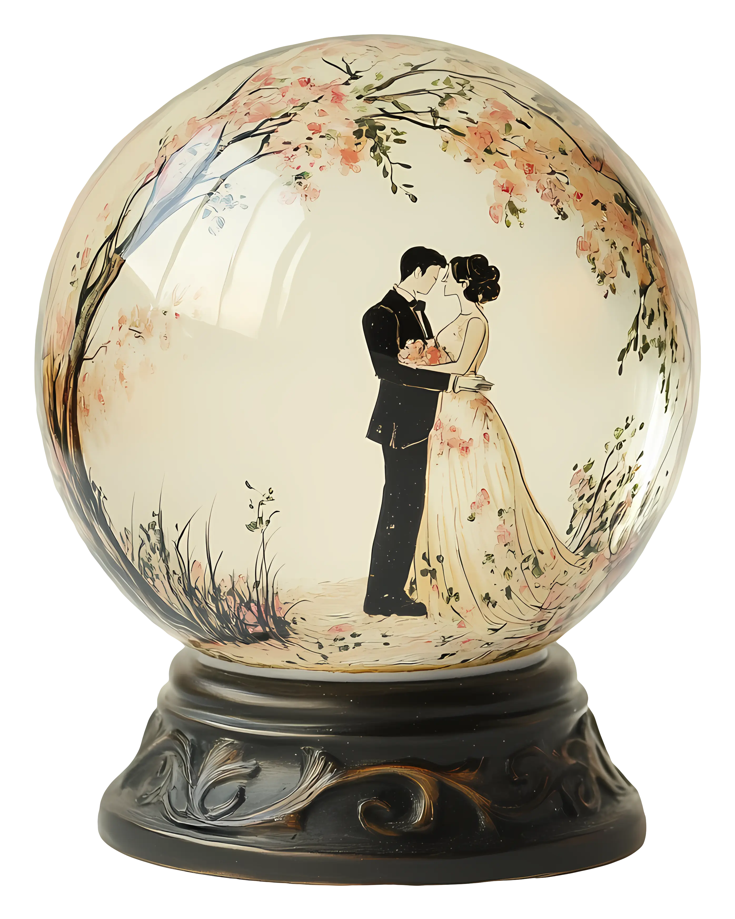 Romantic Couple in Snow Globe