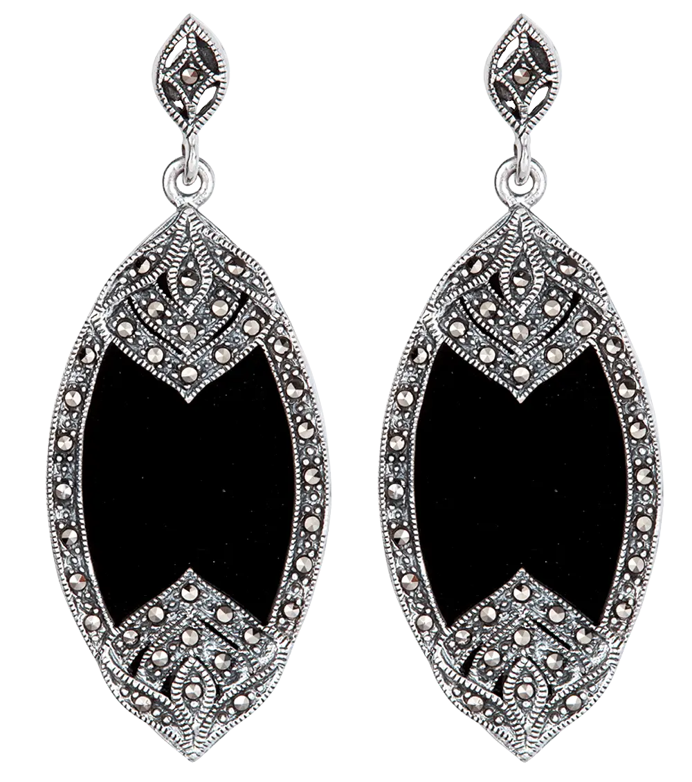 Black and Silver Earrings