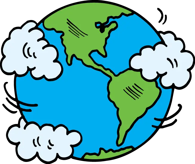 Cartoon Earth with Clouds