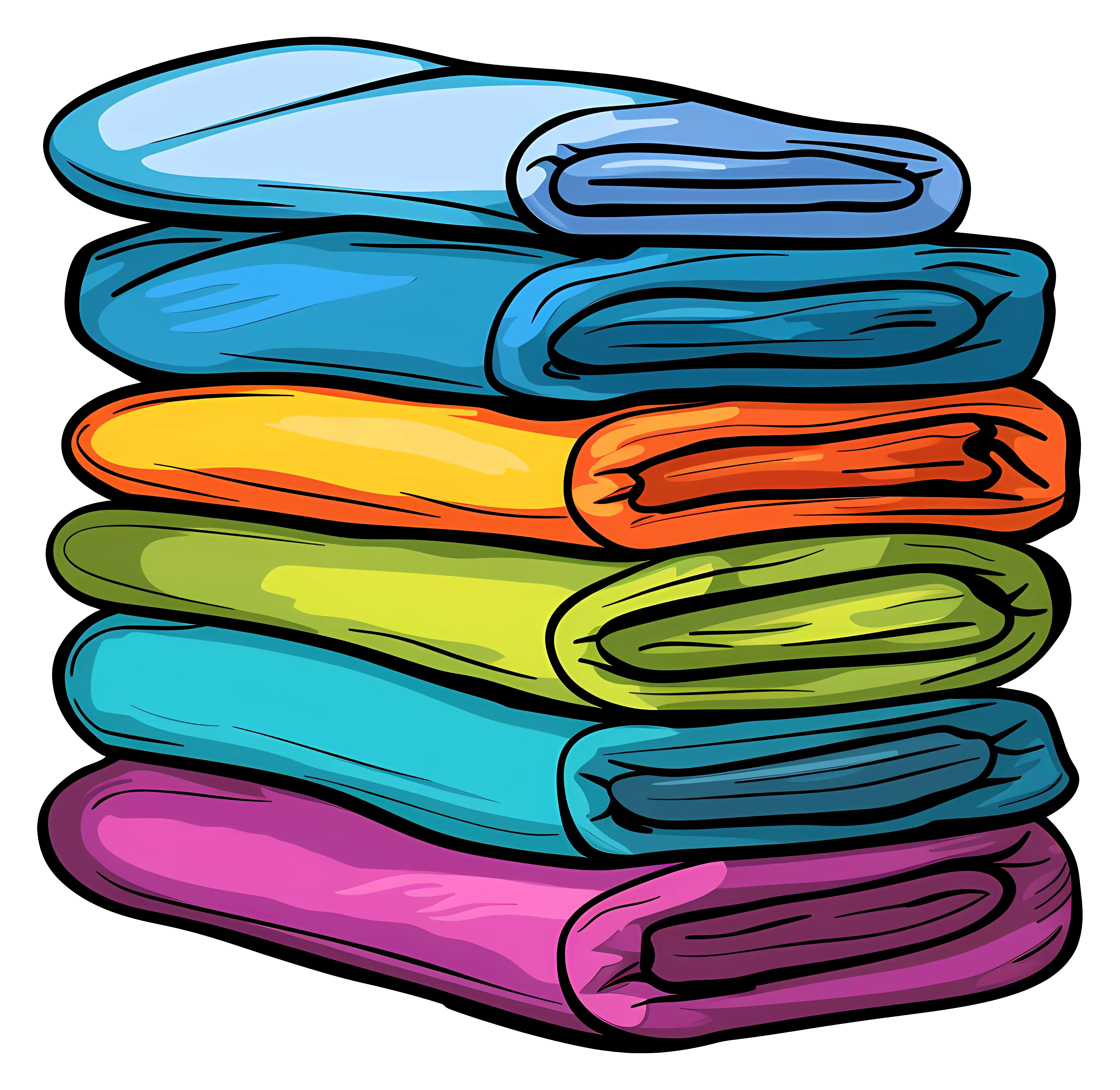 Stack of Colorful Folded Towels