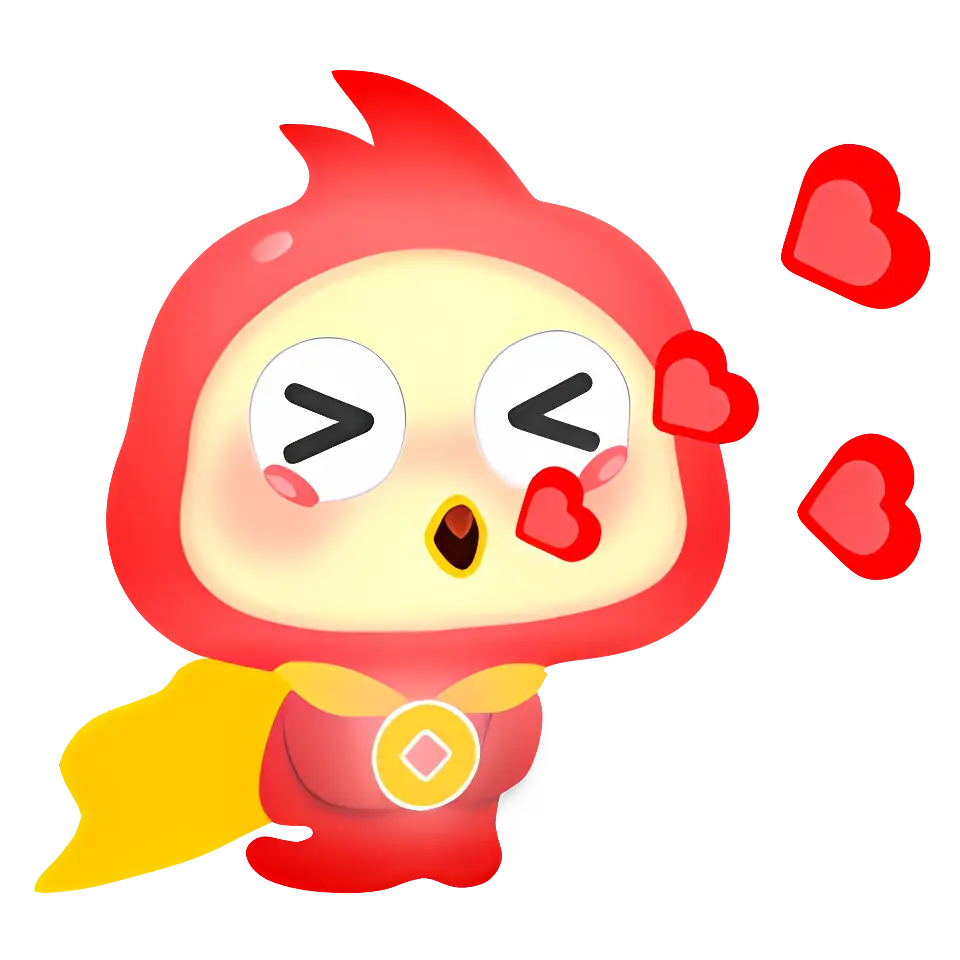 Cute Bird with Hearts