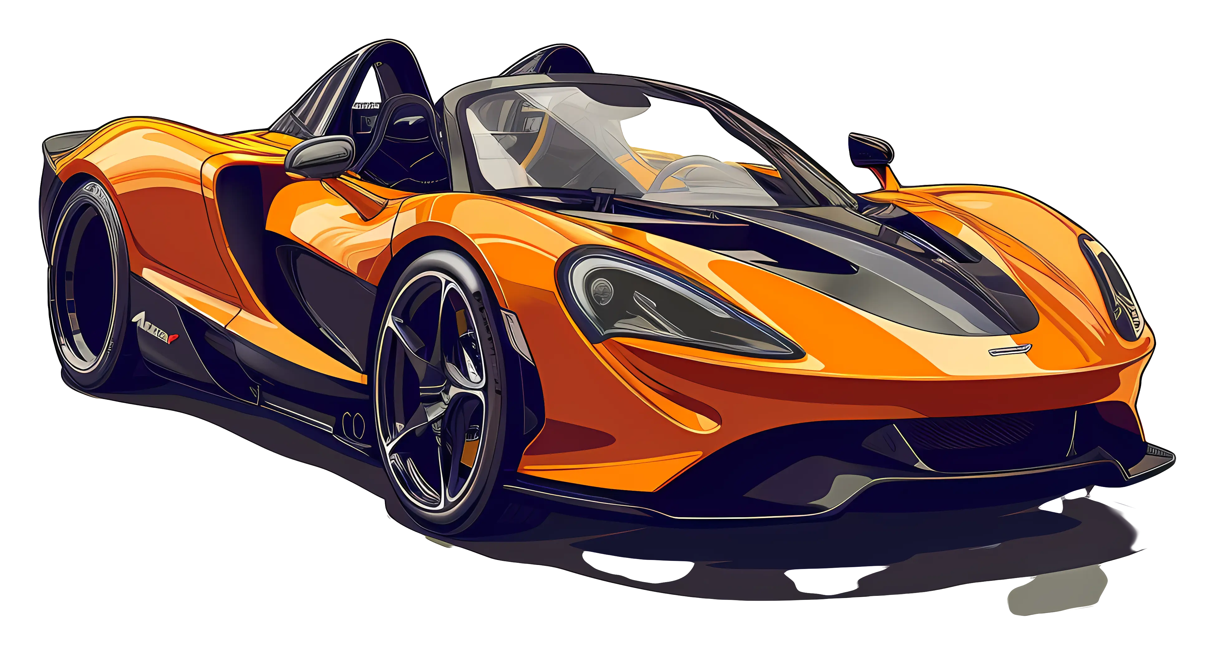 Orange Sports Car Illustration