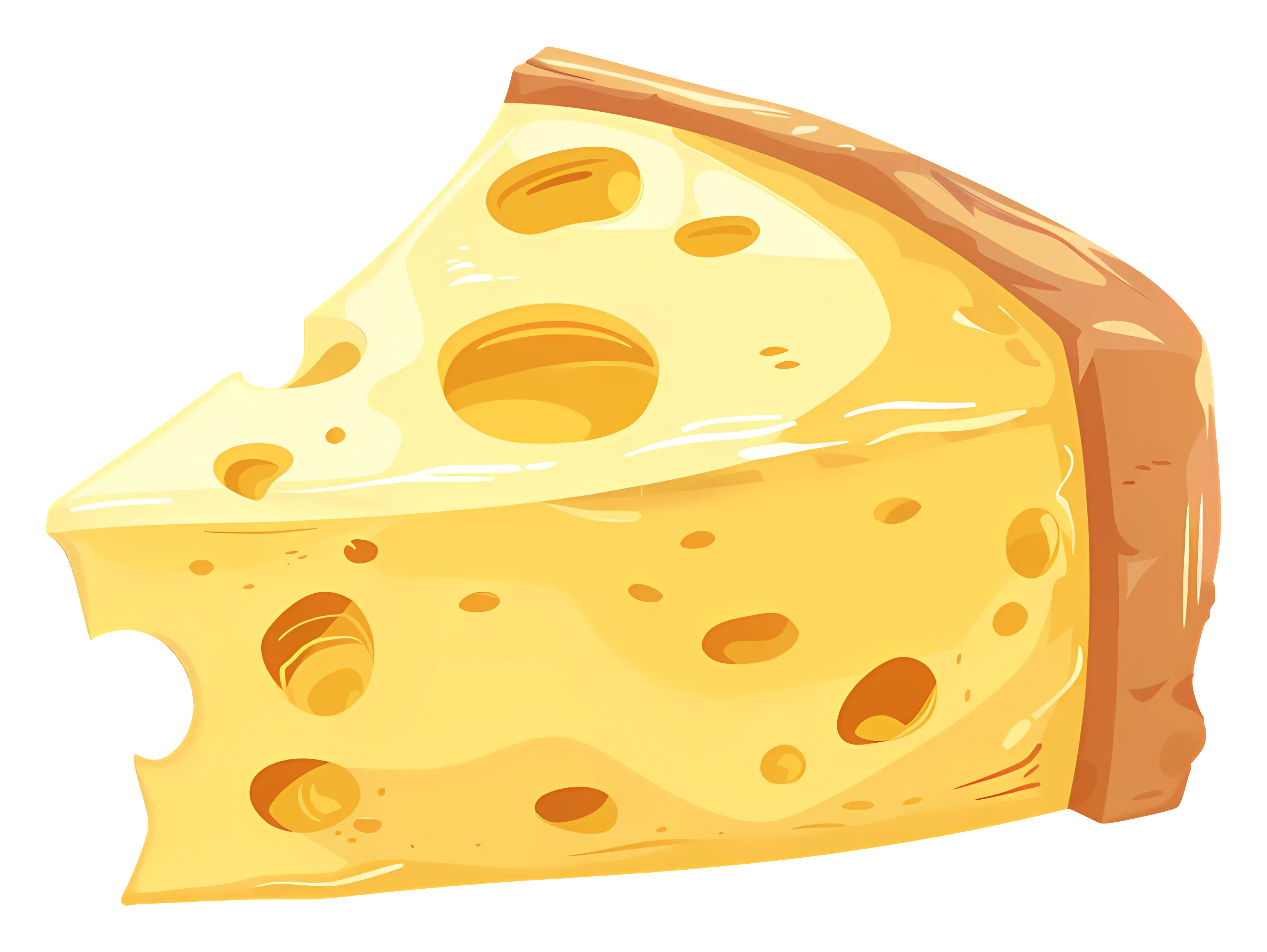Yellow Cheese Slice Illustration