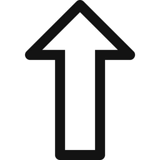 Black Up Arrow with Outline for Direction and Navigation