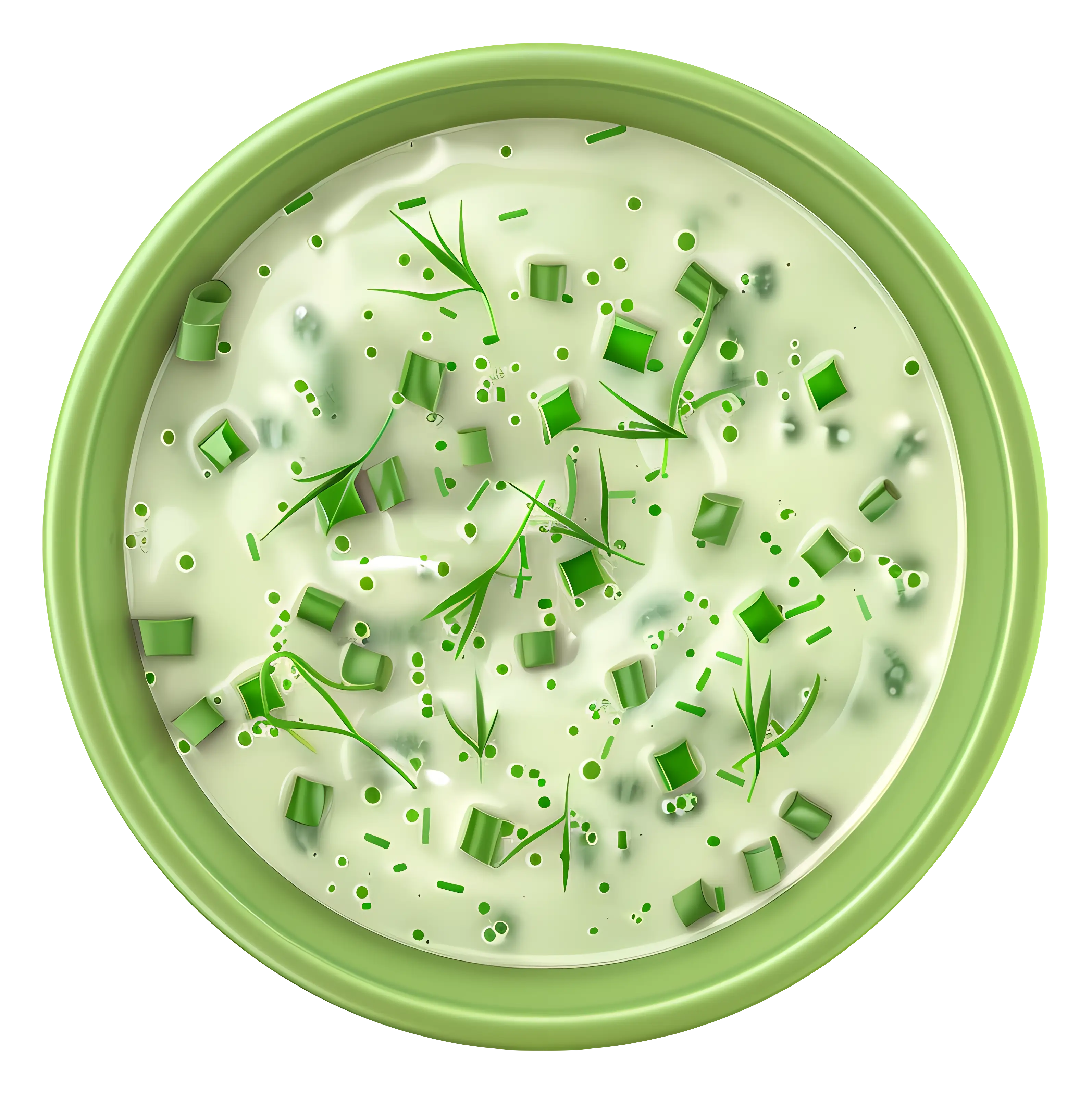 Green Sauce in Green Bowl