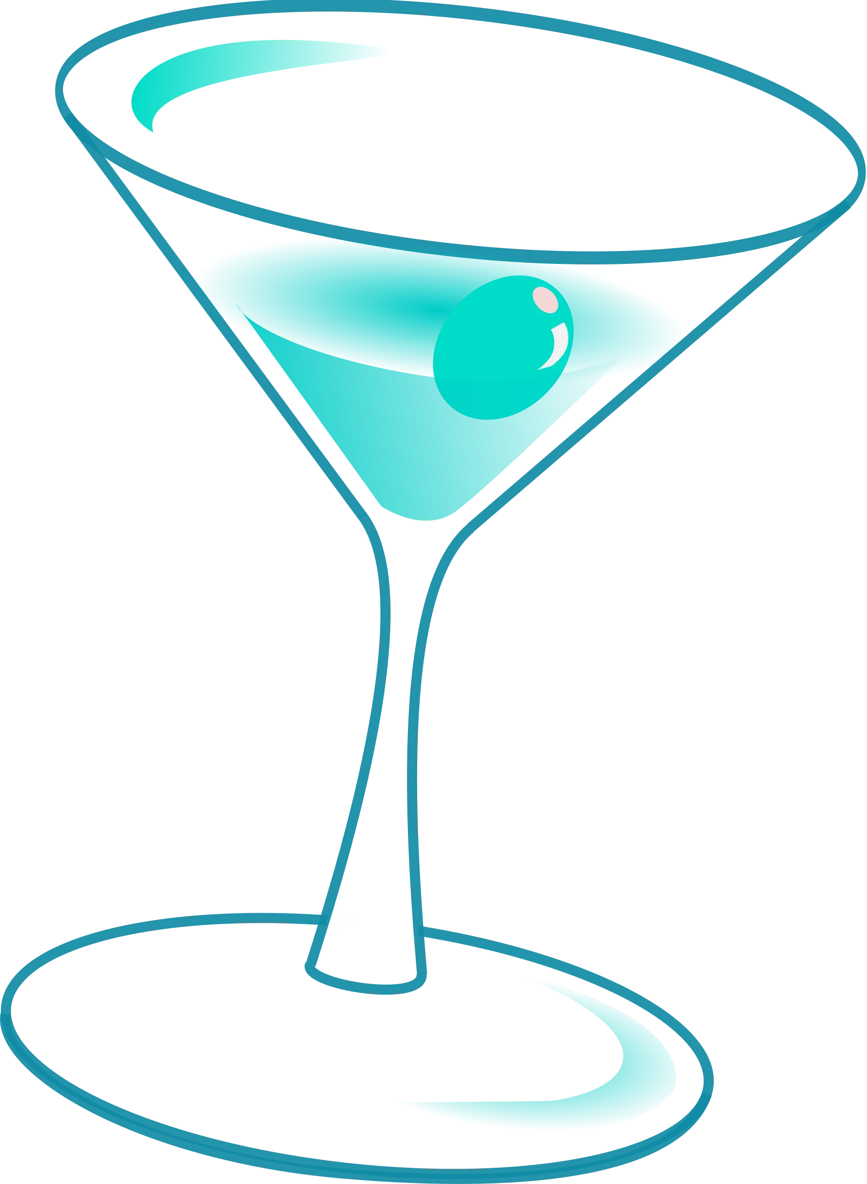 Stylized Martini Glass Cocktail Illustration
