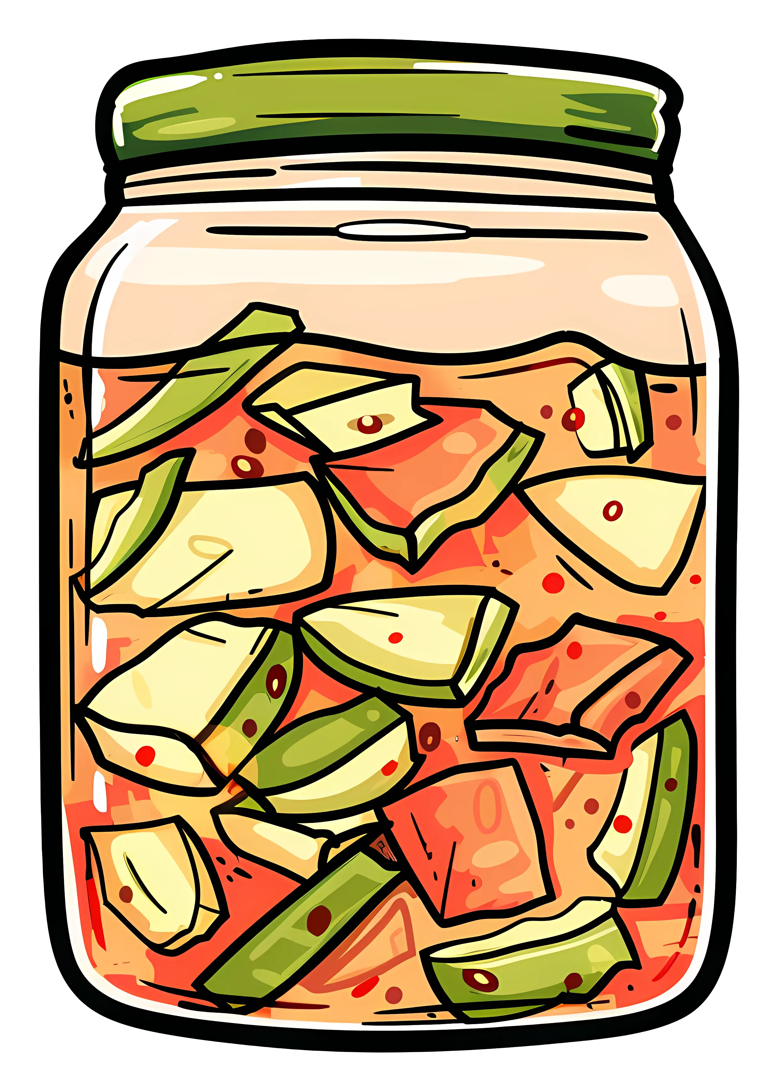 Colorful Jar of Pickled Vegetables