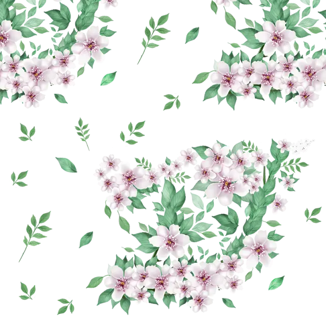 Floral Pattern with Leaves