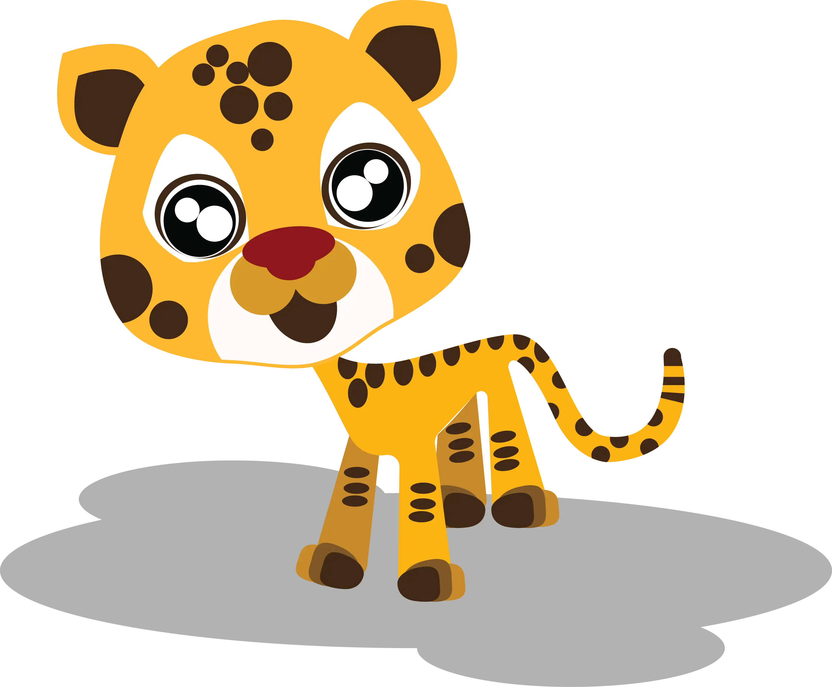 Adorable Cartoon Leopard with Big Eyes