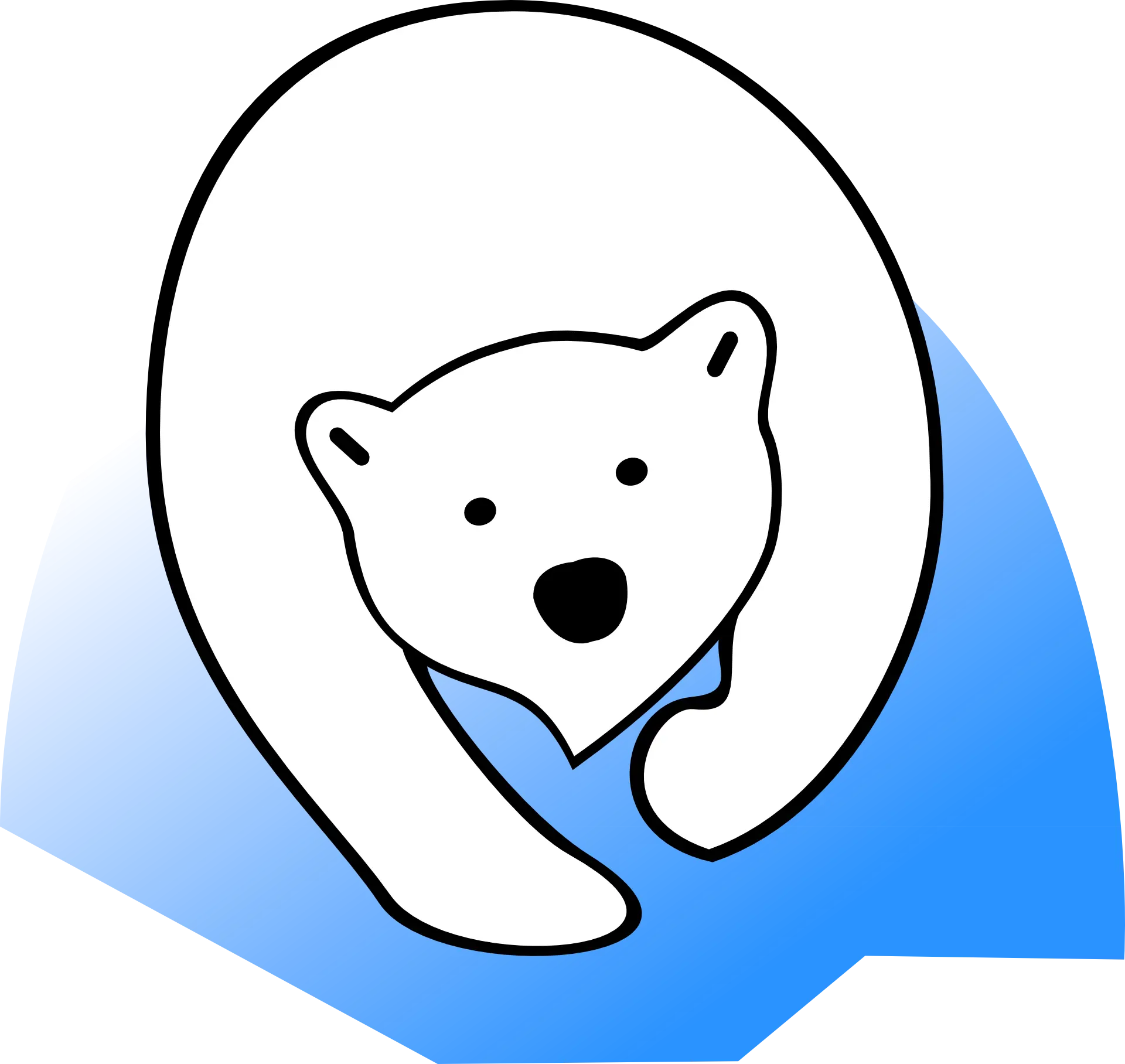 Cartoon Polar Bear in Arctic Setting