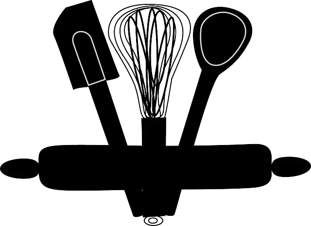 Kitchen Tools Silhouette: Whisk, Spatula, and Rolling Pin
