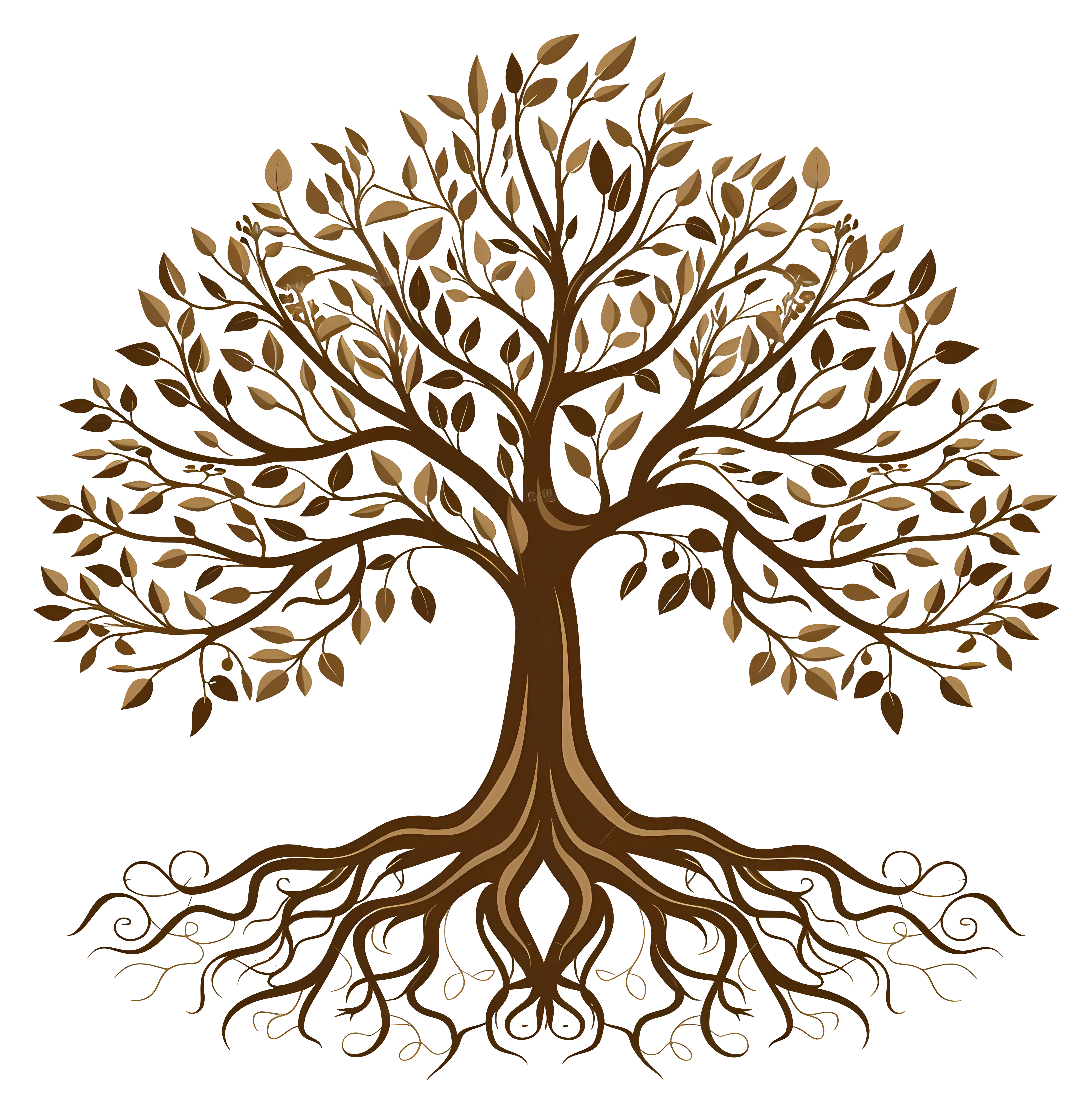Beautiful Tree with Roots and Branches