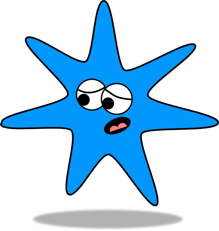 Blue Star Cartoon Character