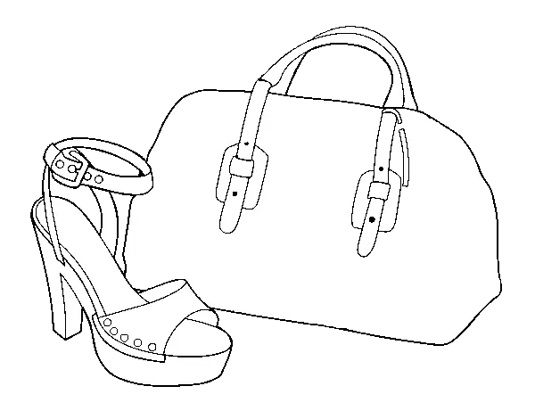 Handbag and High Heel Fashion Drawing