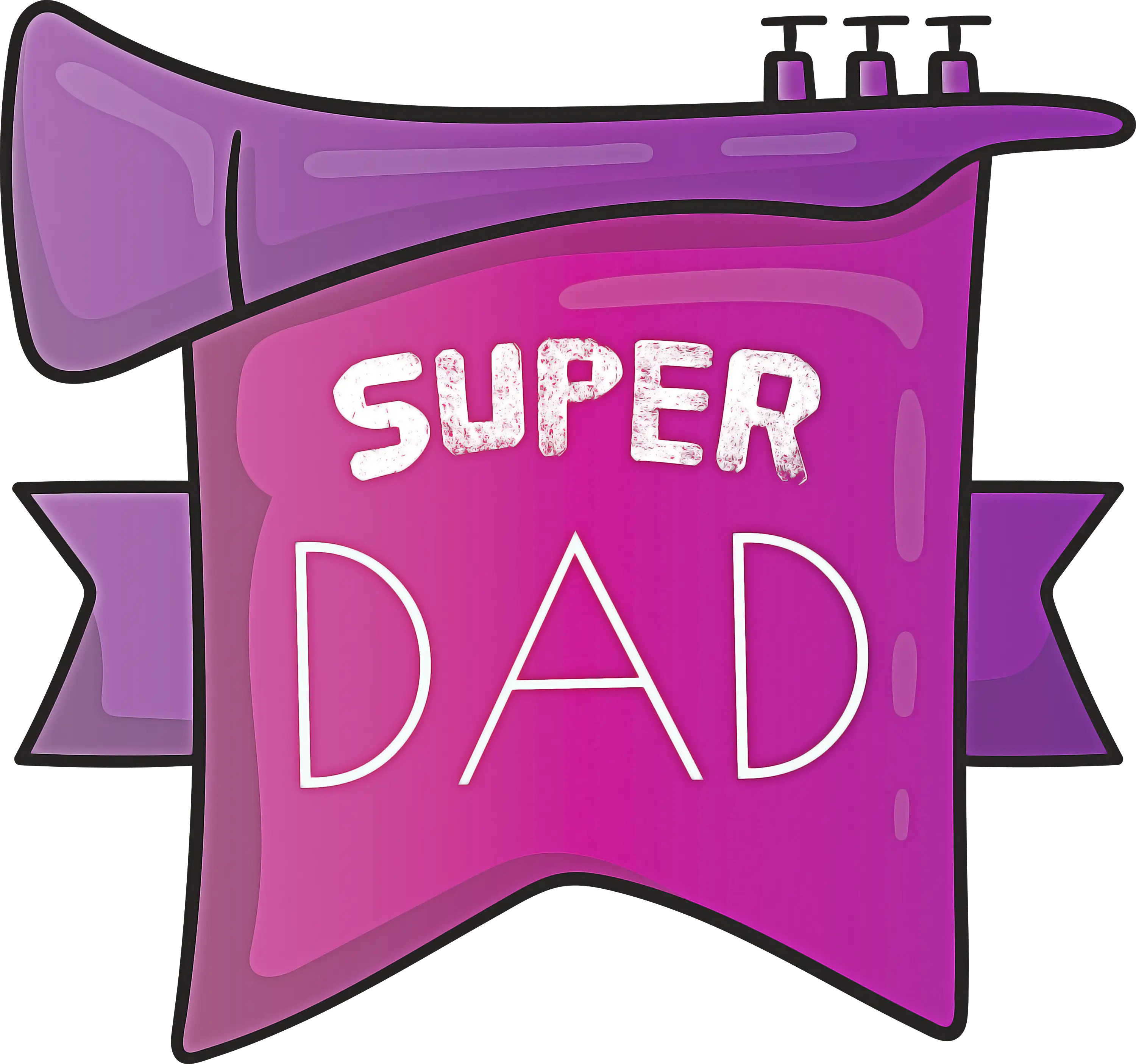 Purple Super Dad Symbol Design