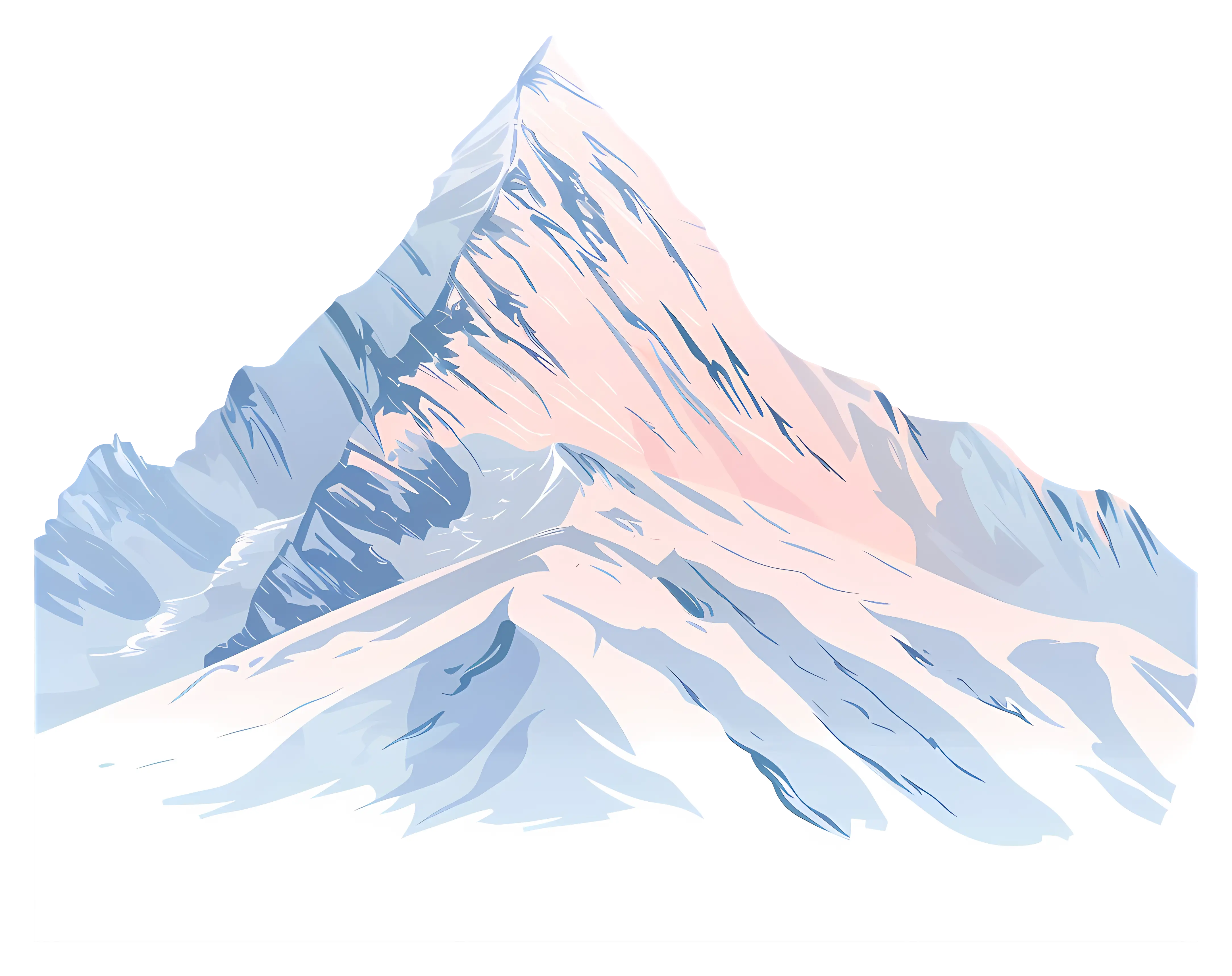 Snowy Mountain with Soft Pink Shadows