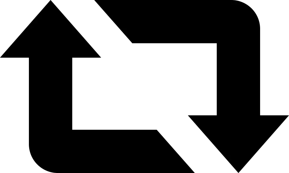 Black Refresh Icon with Arrows