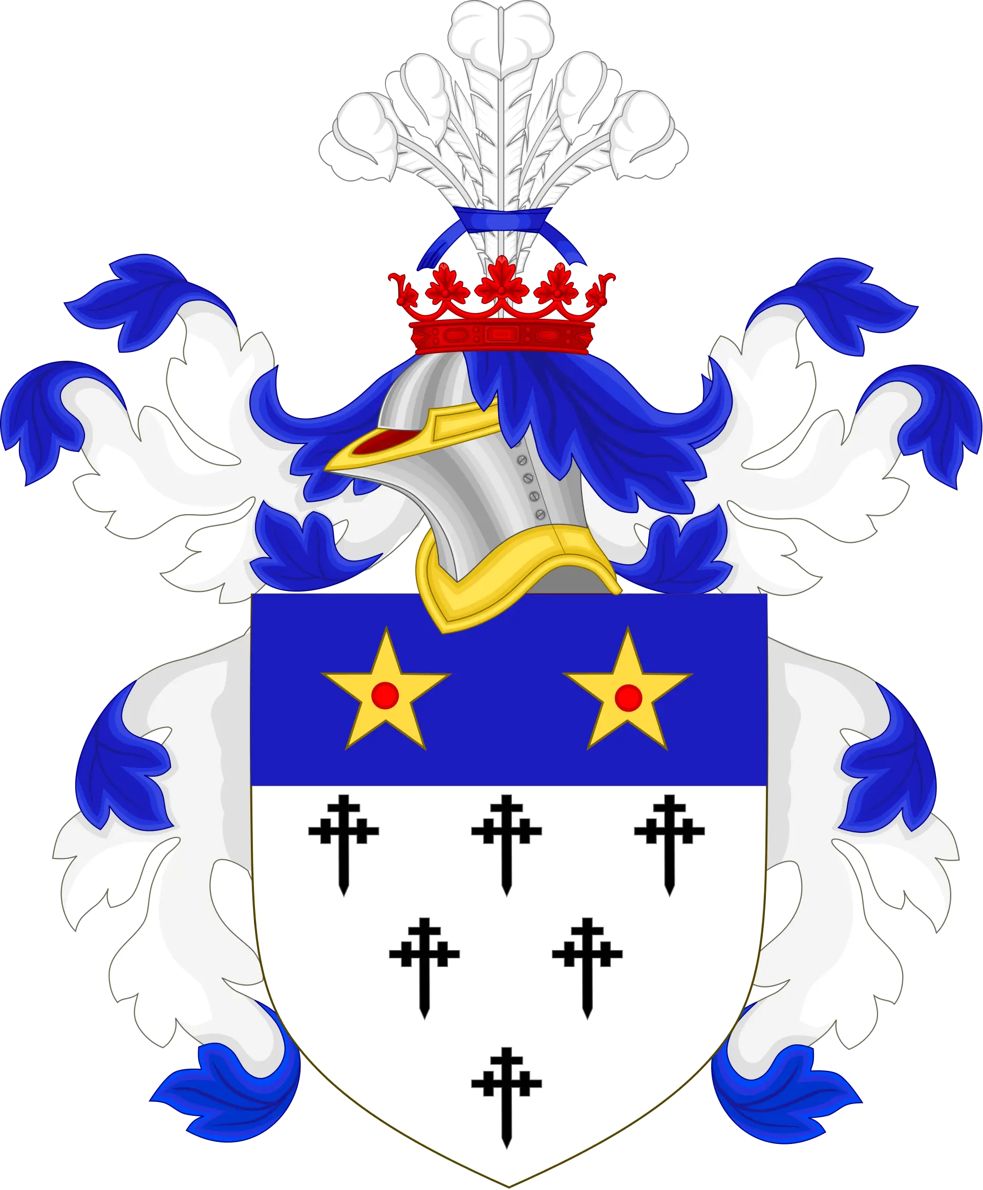 Heraldic Shield with Helmet and Decorations