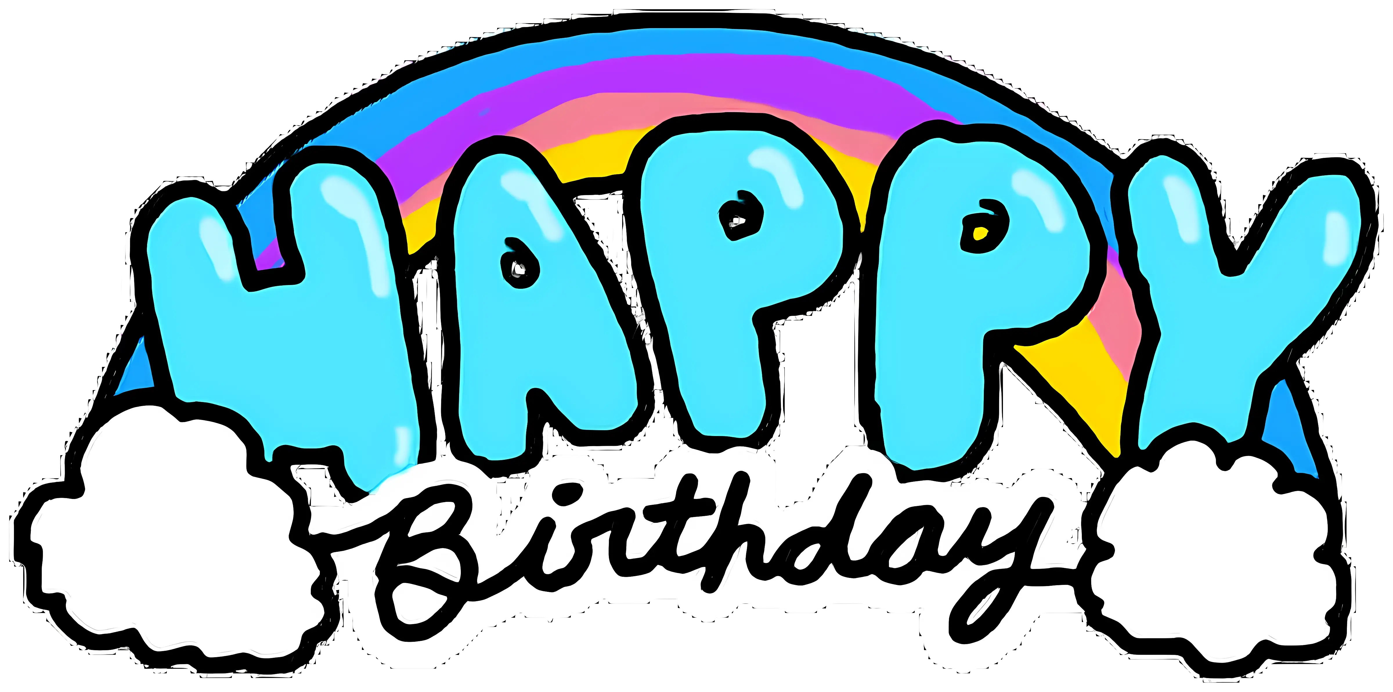 Happy Birthday Rainbow Graphic Design