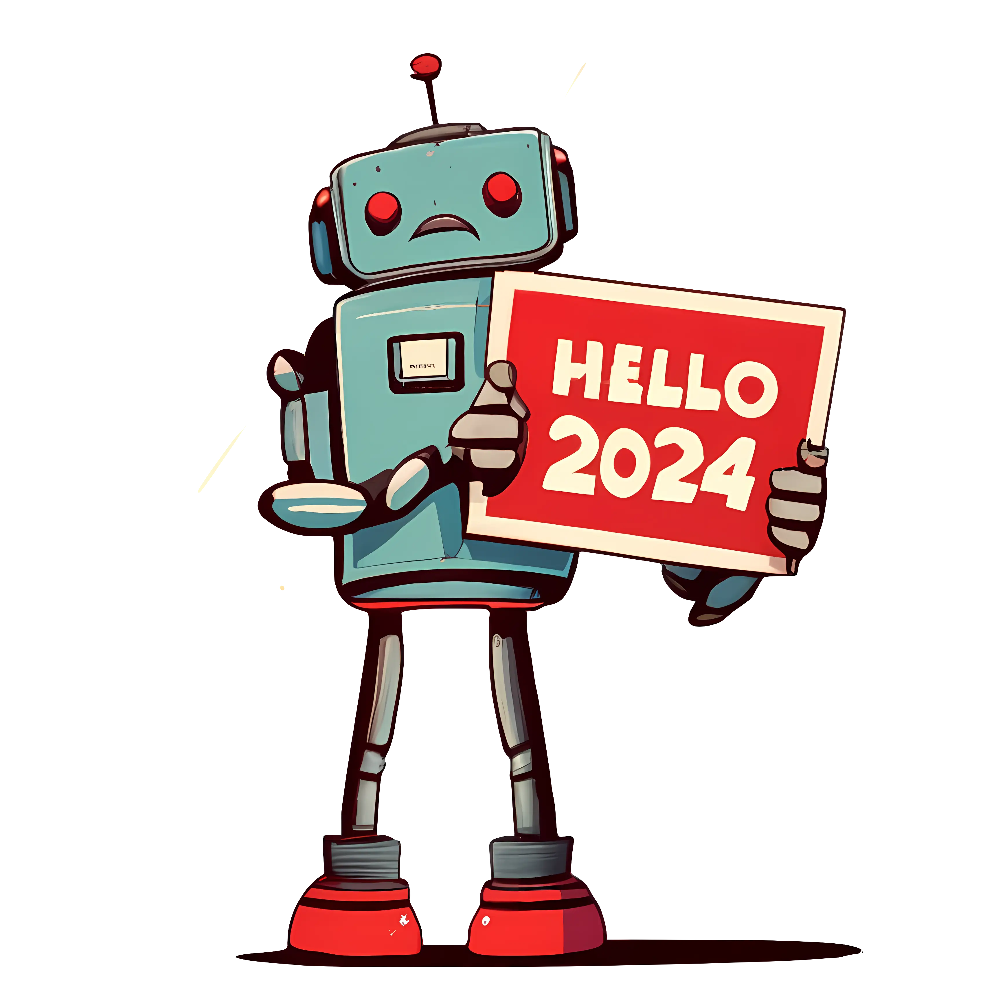 Robot Greeting Hello 2024 Cartoon