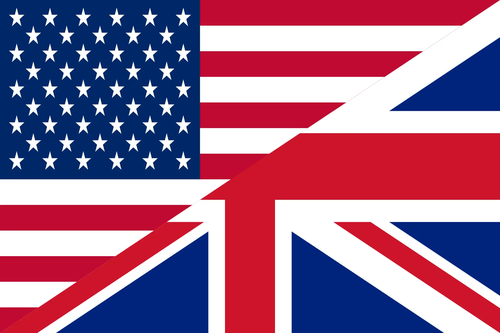 USA and UK Flags Side by Side