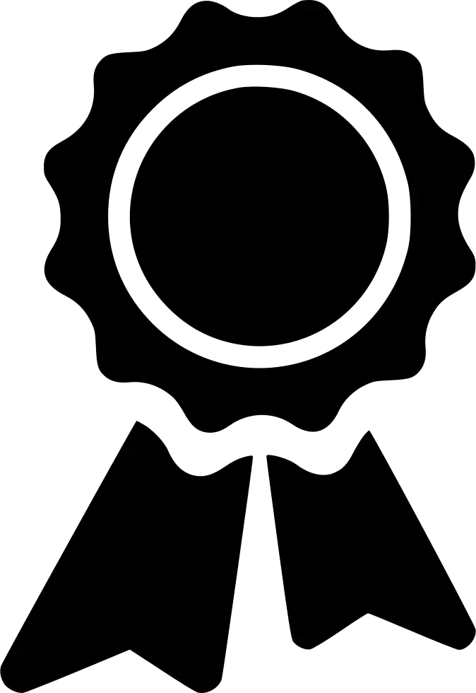 Black Medal with Ribbon in Silhouette Style