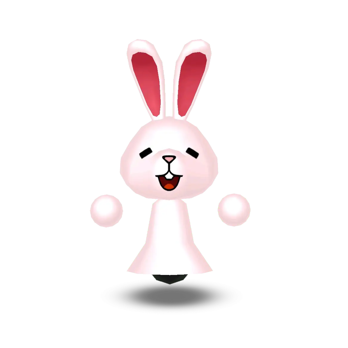 Adorable Cartoon Bunny with Pink Ears
