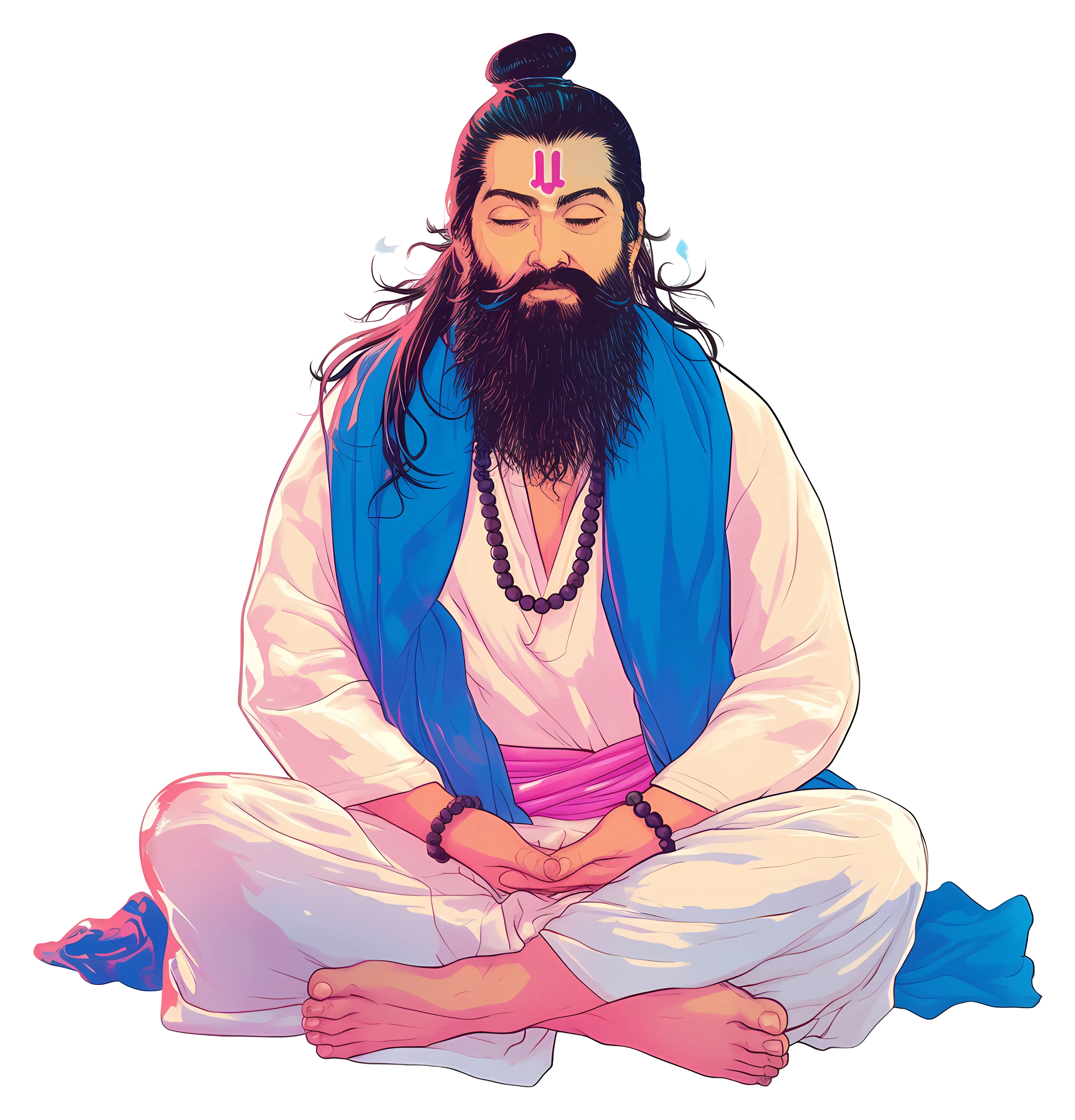 Meditating Sage Illustration