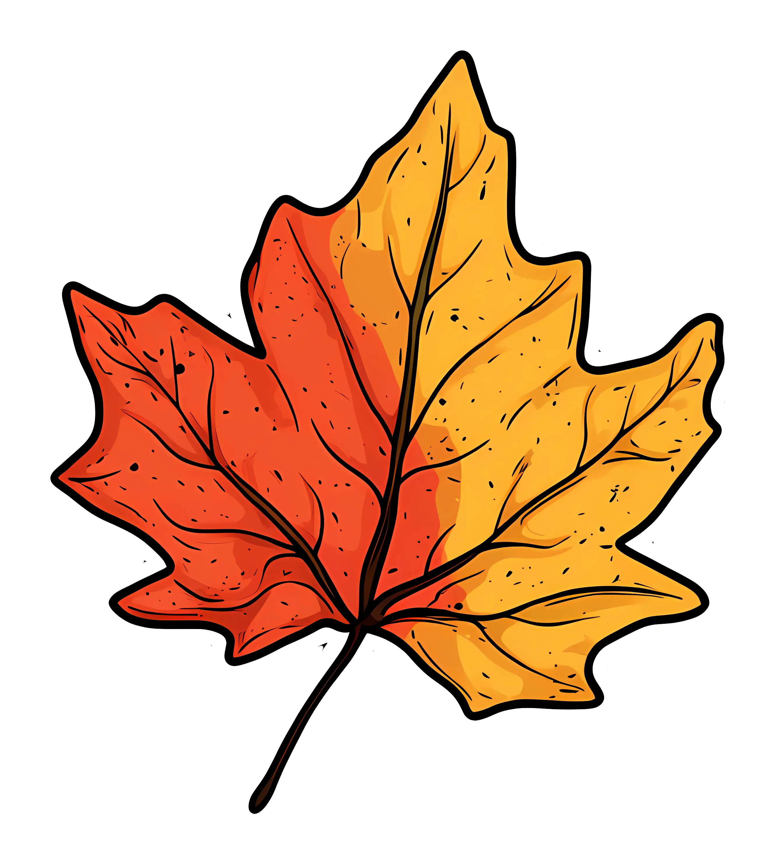Autumn Maple Leaf in Vibrant Colors