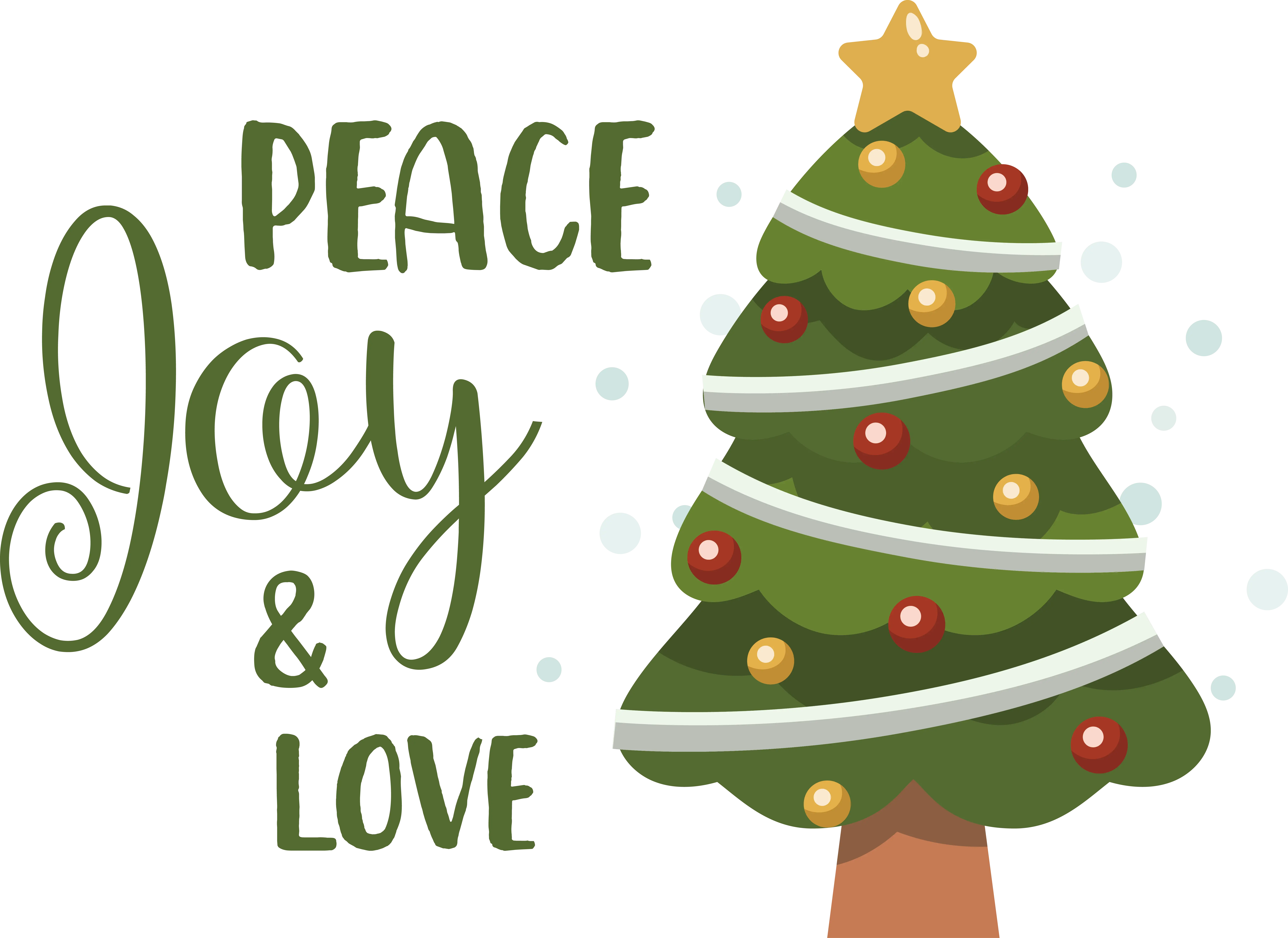 Christmas Tree Graphic with Peace Message