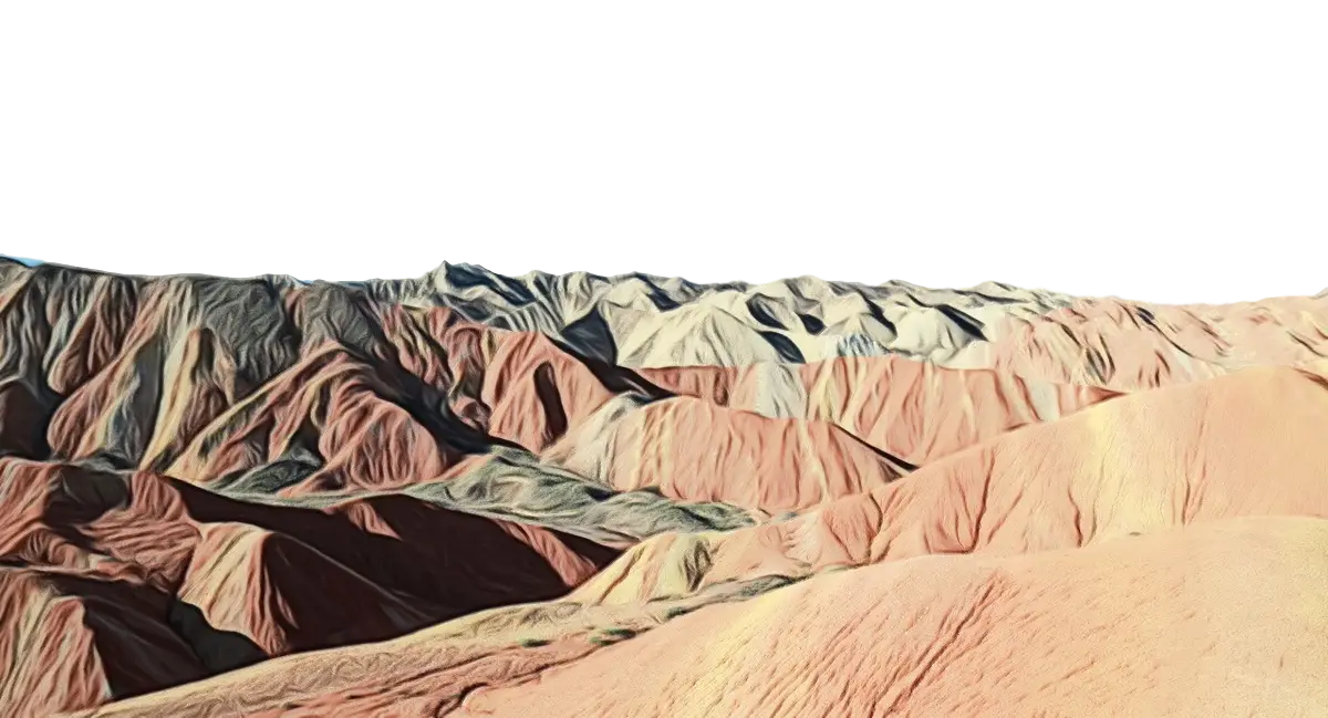 Illustration of Multicolored Mountain Landscape