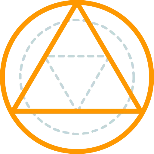 Abstract Geometric Triangle and Circle Art