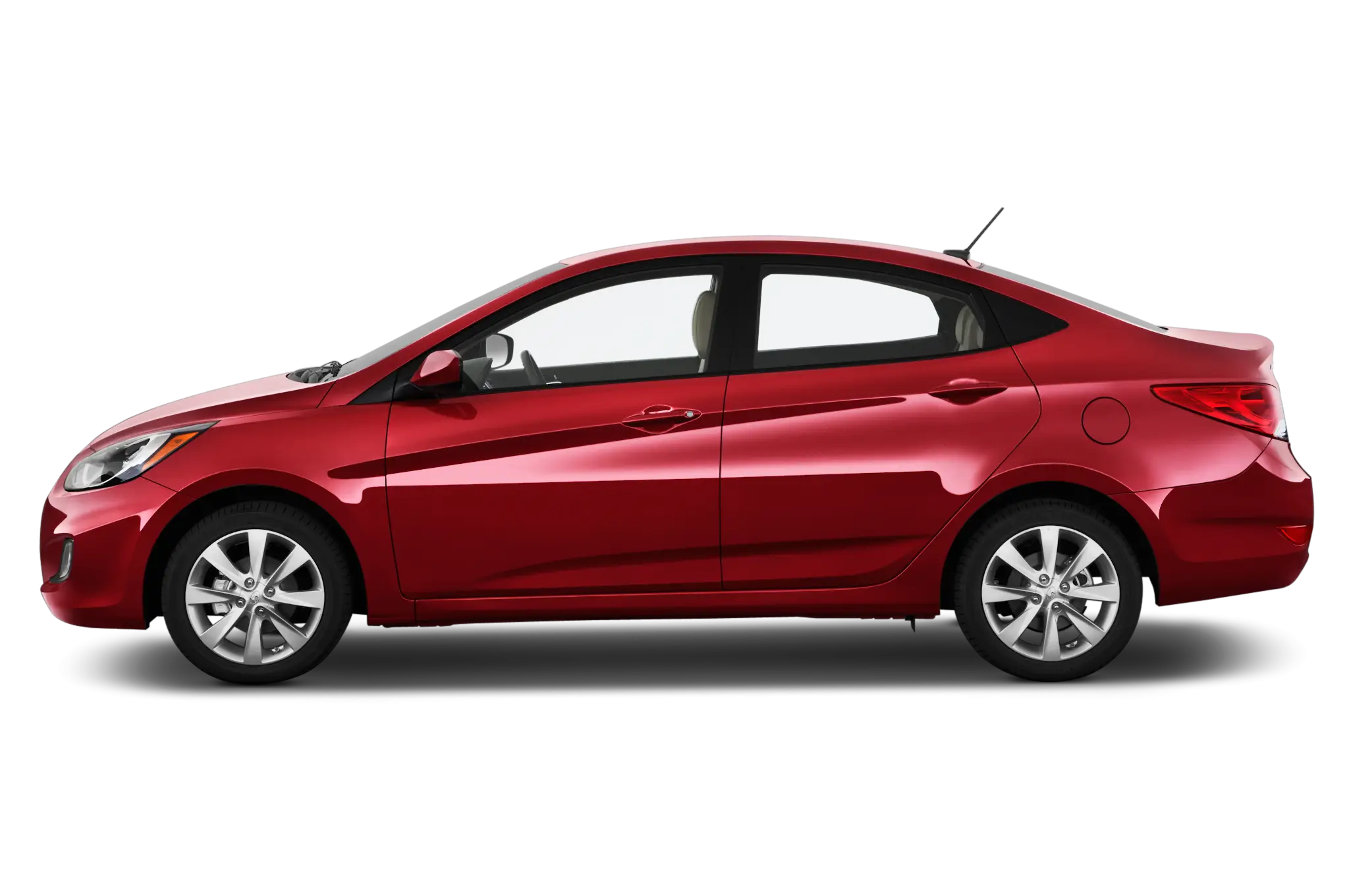 Red Sedan Car Side View