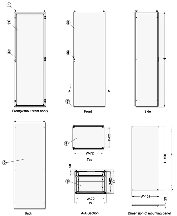 Technical Diagram with Detailed Measurements