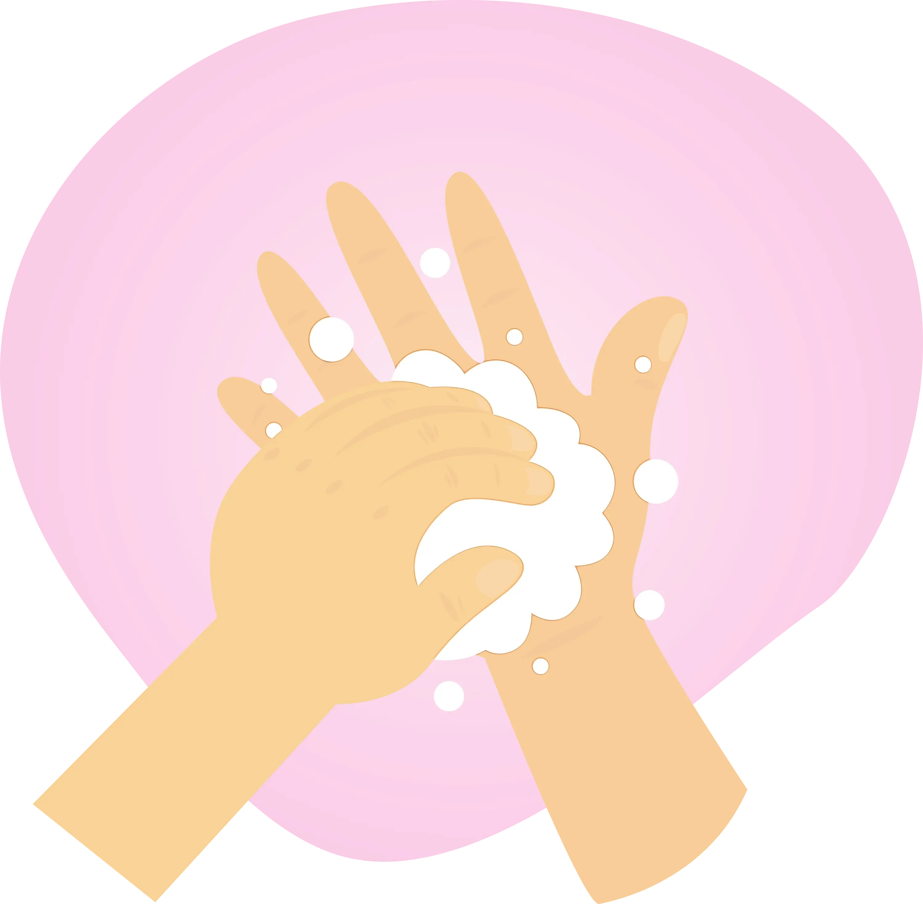 Handwashing with Soap Foam Illustration