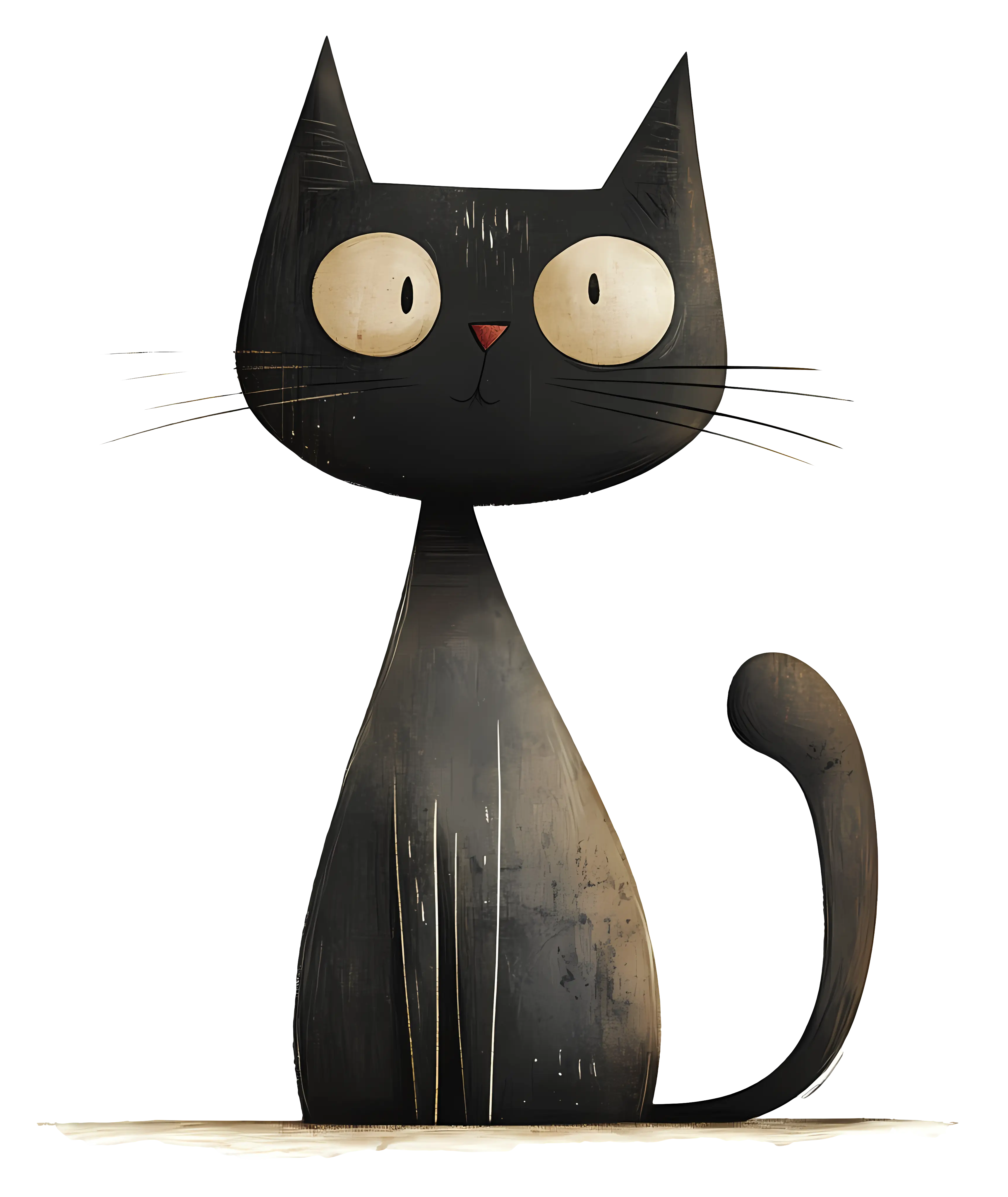 Cute Black Cat Illustration