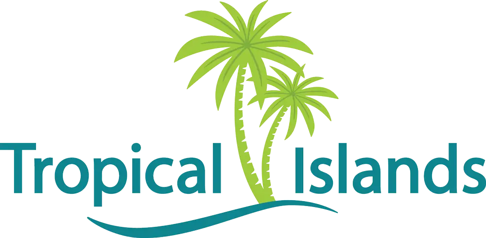 Tropical Islands Logo with Palm Trees