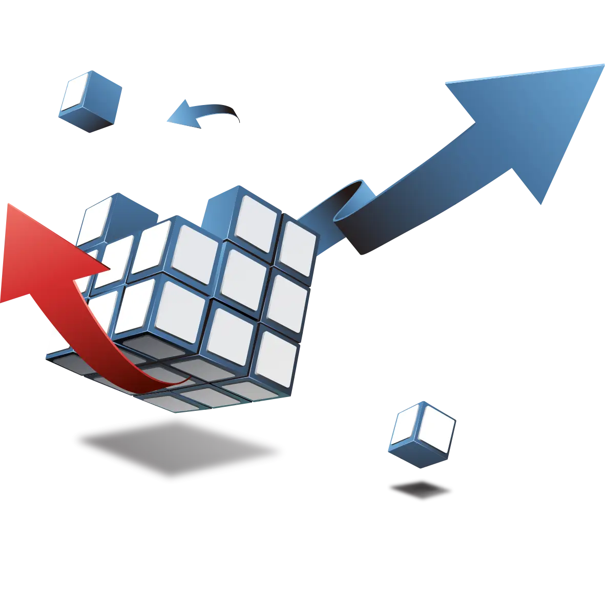 3D Cube with Arrows