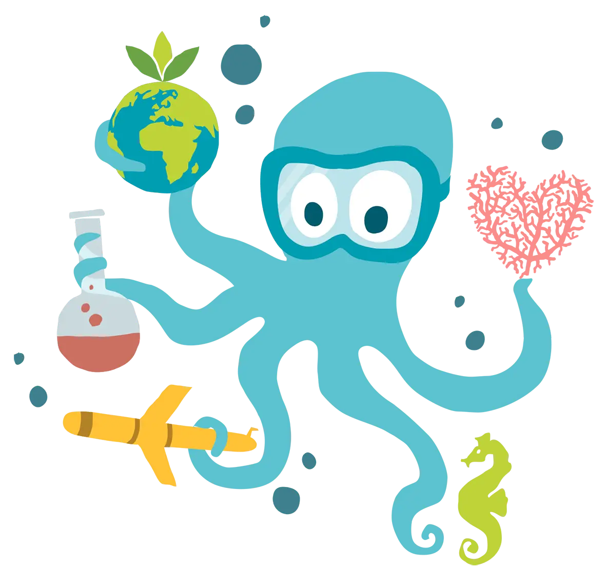 Cartoon Octopus Scientist