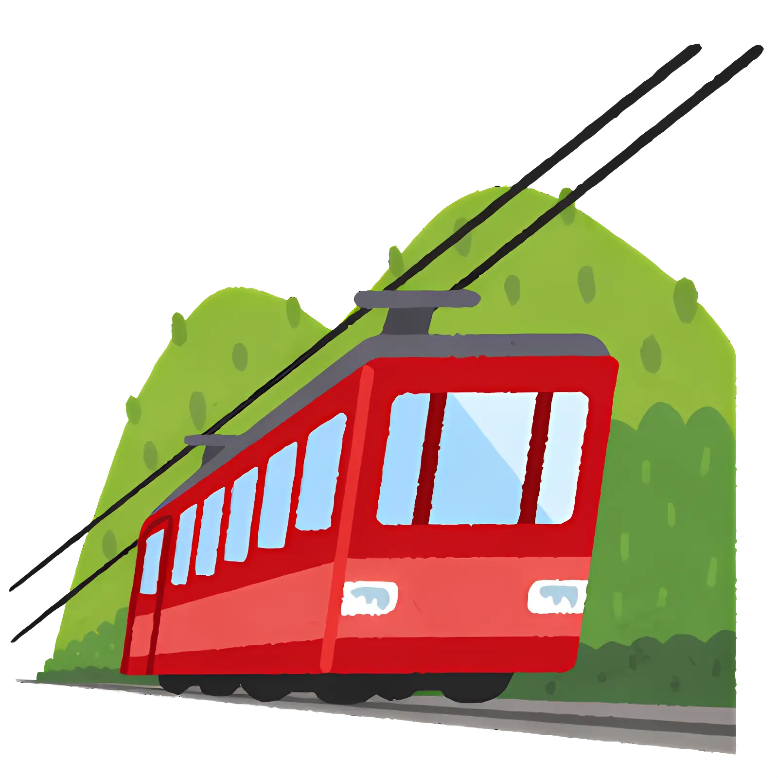Red Train in the Mountains
