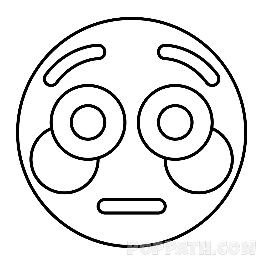 Surprised Face Emoji Outline