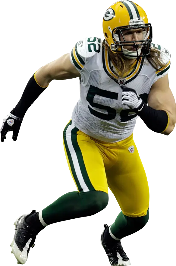 Football Player in Action Gear