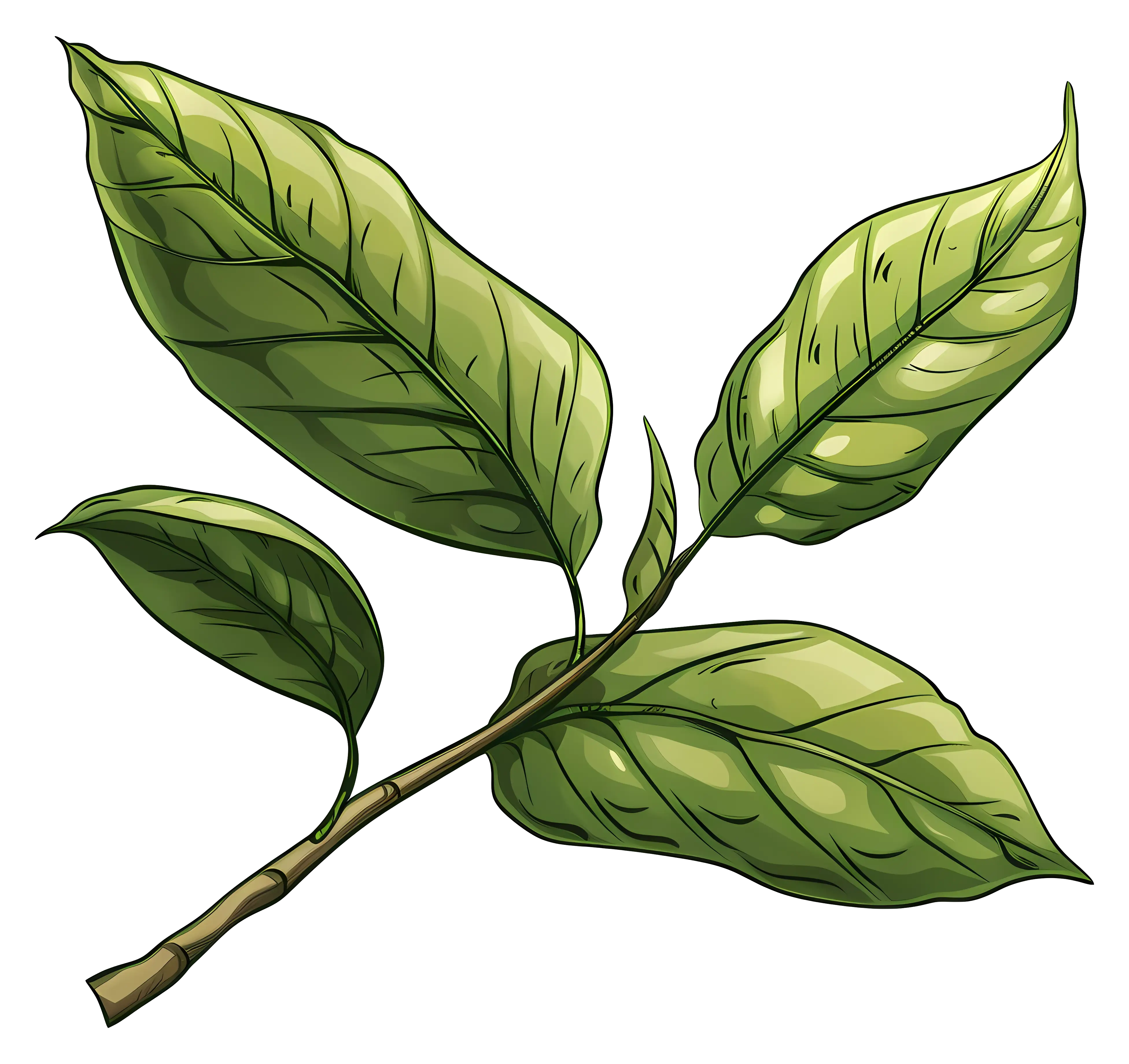 Bright Fresh Green Leaf Branch