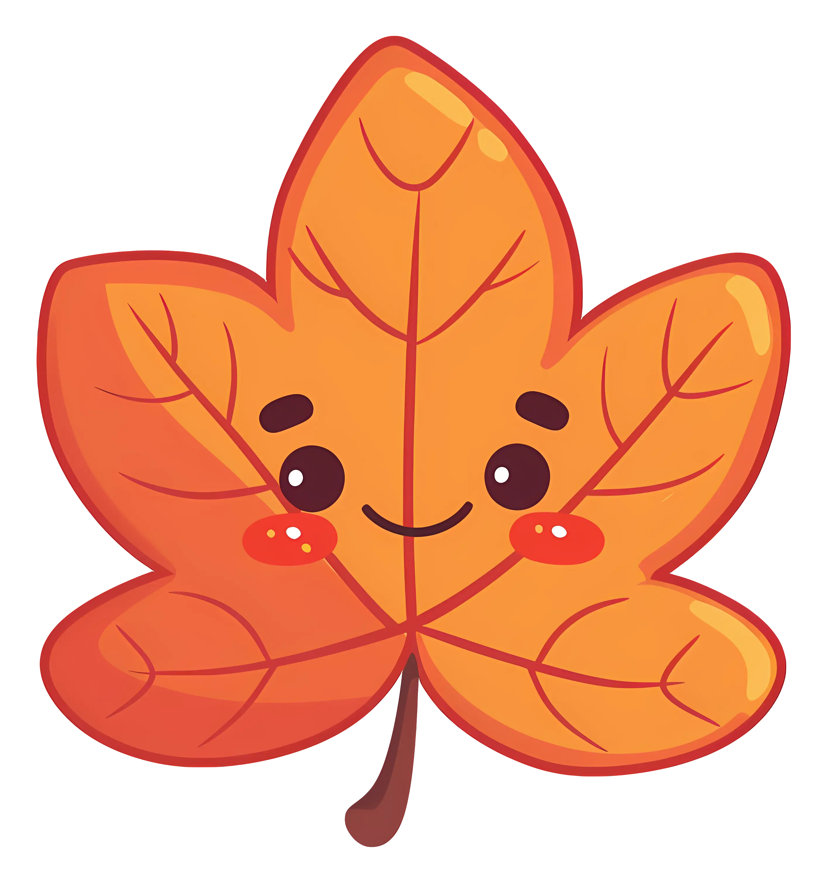 Cute Smiling Autumn Leaf Cartoon