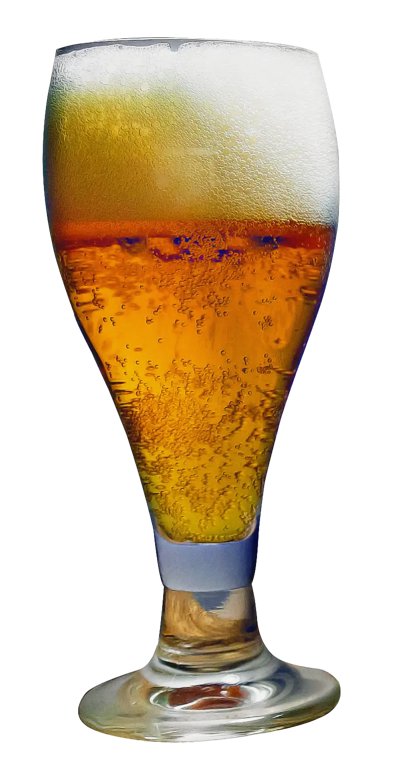 Glass of Golden Beer with Foam on Top