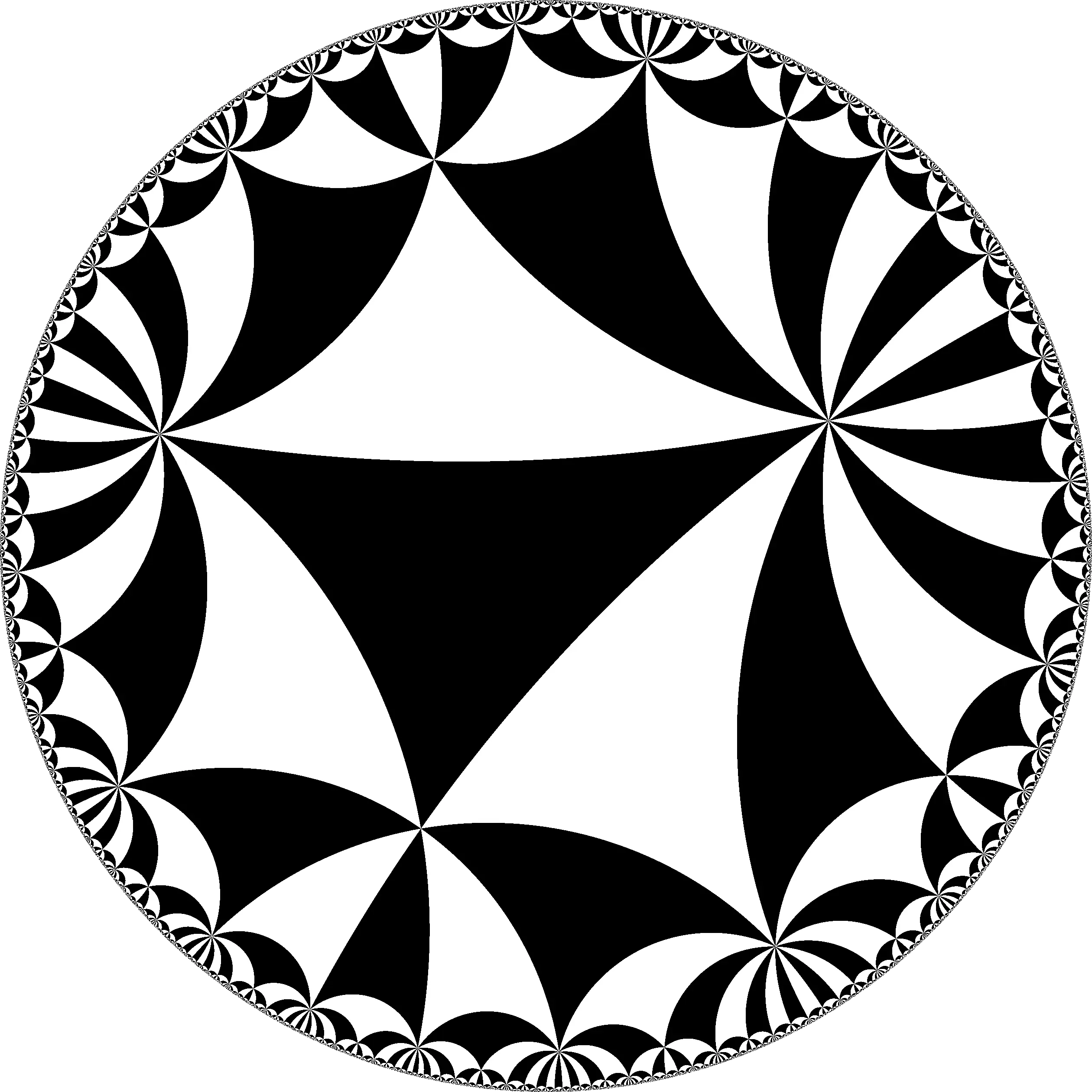 Abstract Circular Black and White Artwork