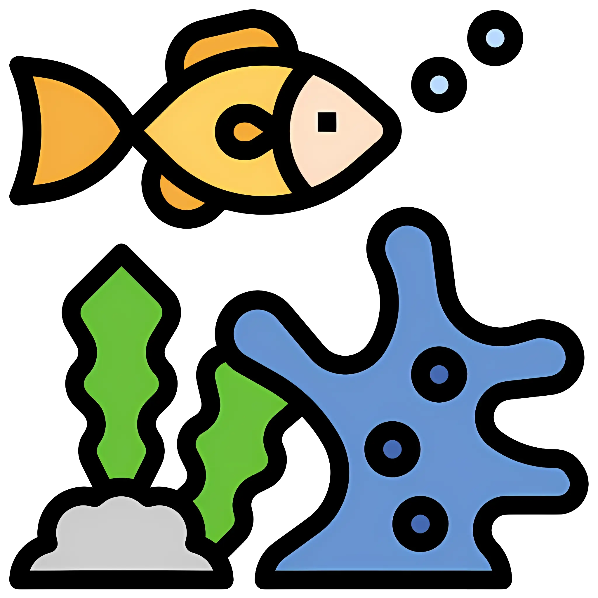 Cartoon Fish in Aquarium
