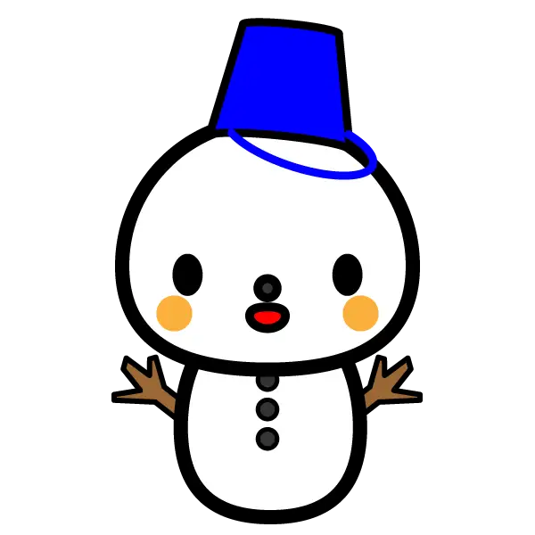 Cartoon Snowman with a Blue Hat